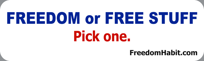 Freedom or Free Stuff Bumper Magnet