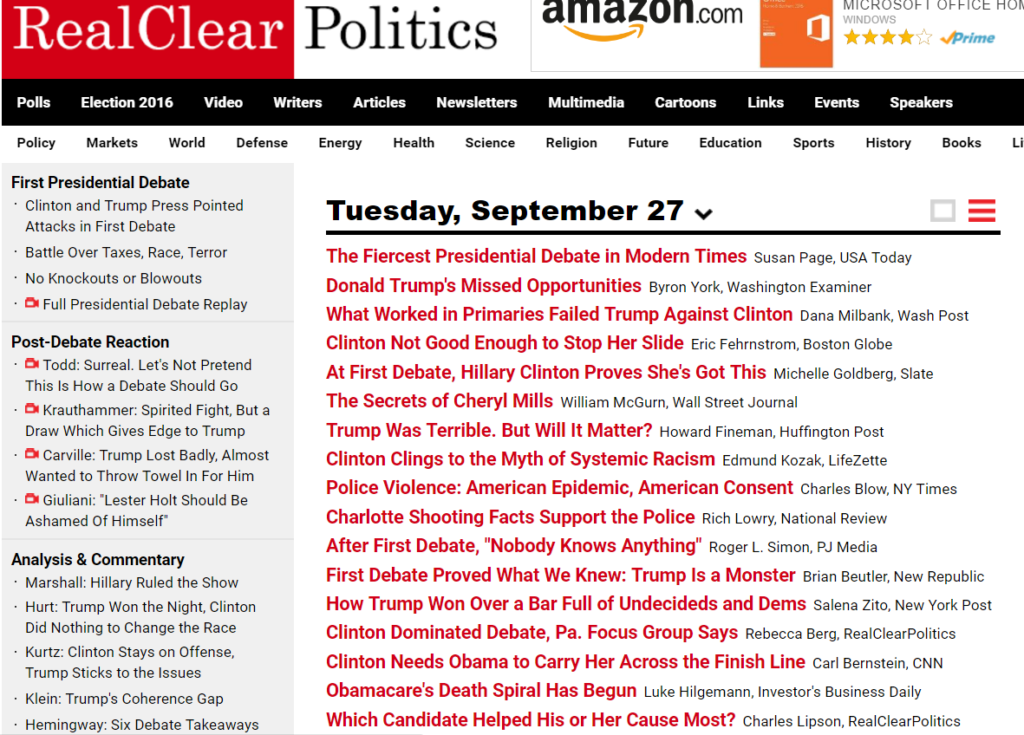 RealClearPolitics screenshot