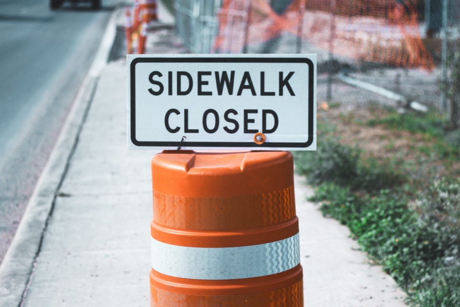 sidewalk closed