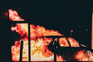 burning car