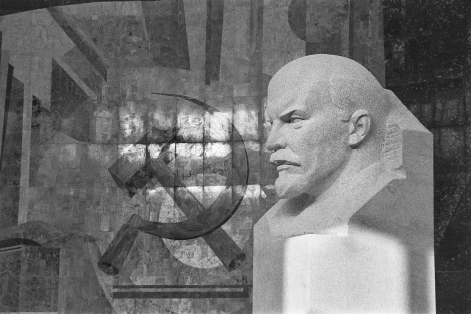 Lenin and hammer and sickle