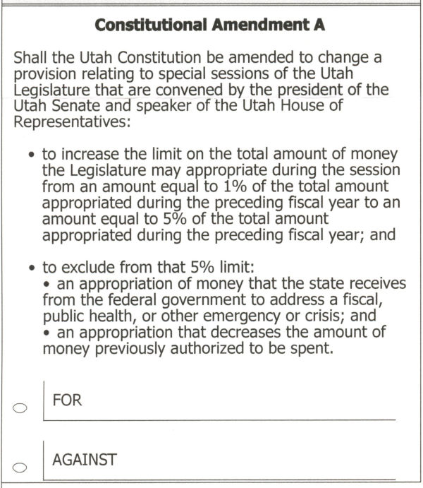 2022 election guide - utah constitutional amendment a